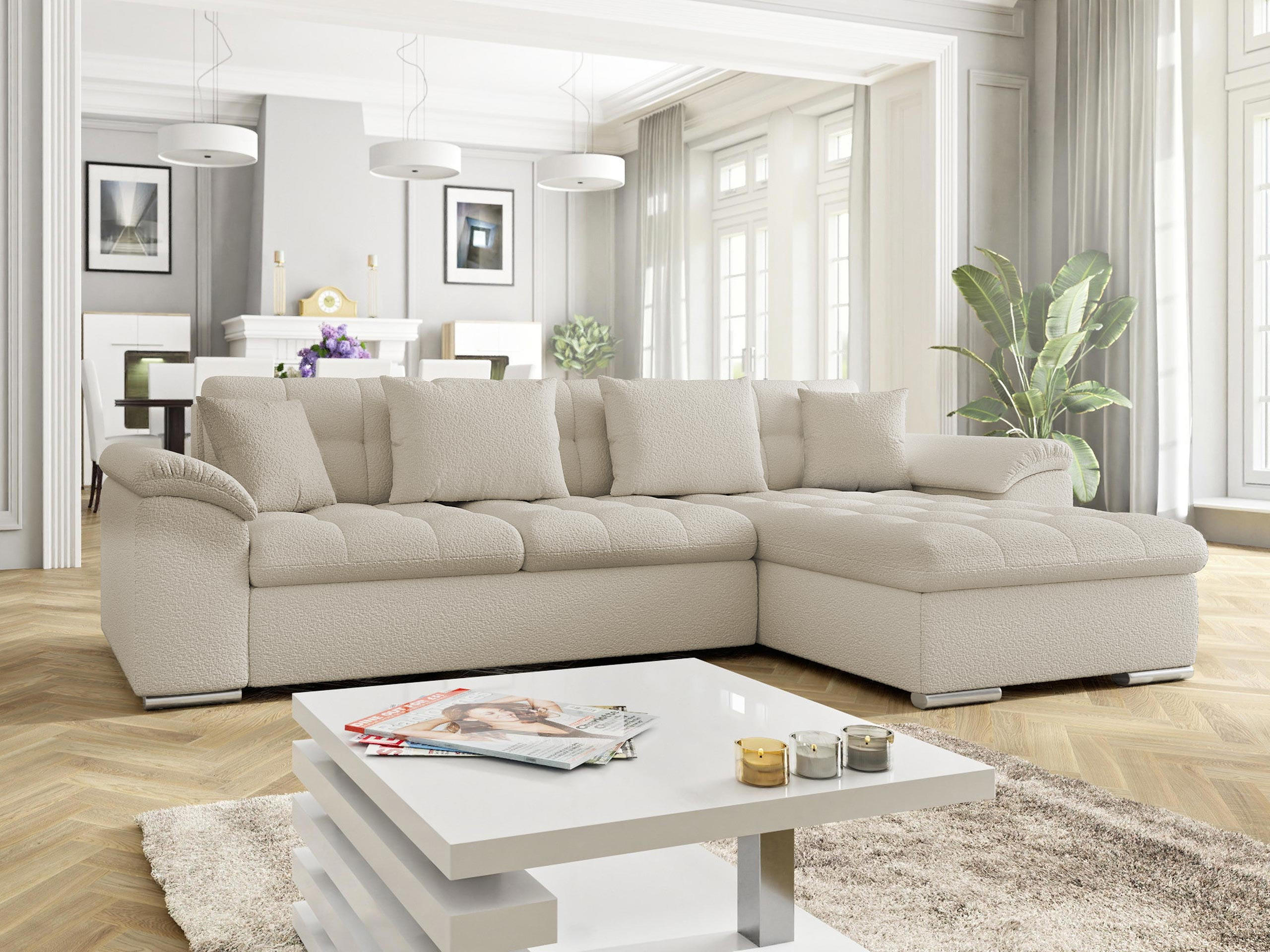 ECKSOFA Diana Premium, Seite: Rechts - Beige, Holz/Textil (280/160cm) - MIRJAN24