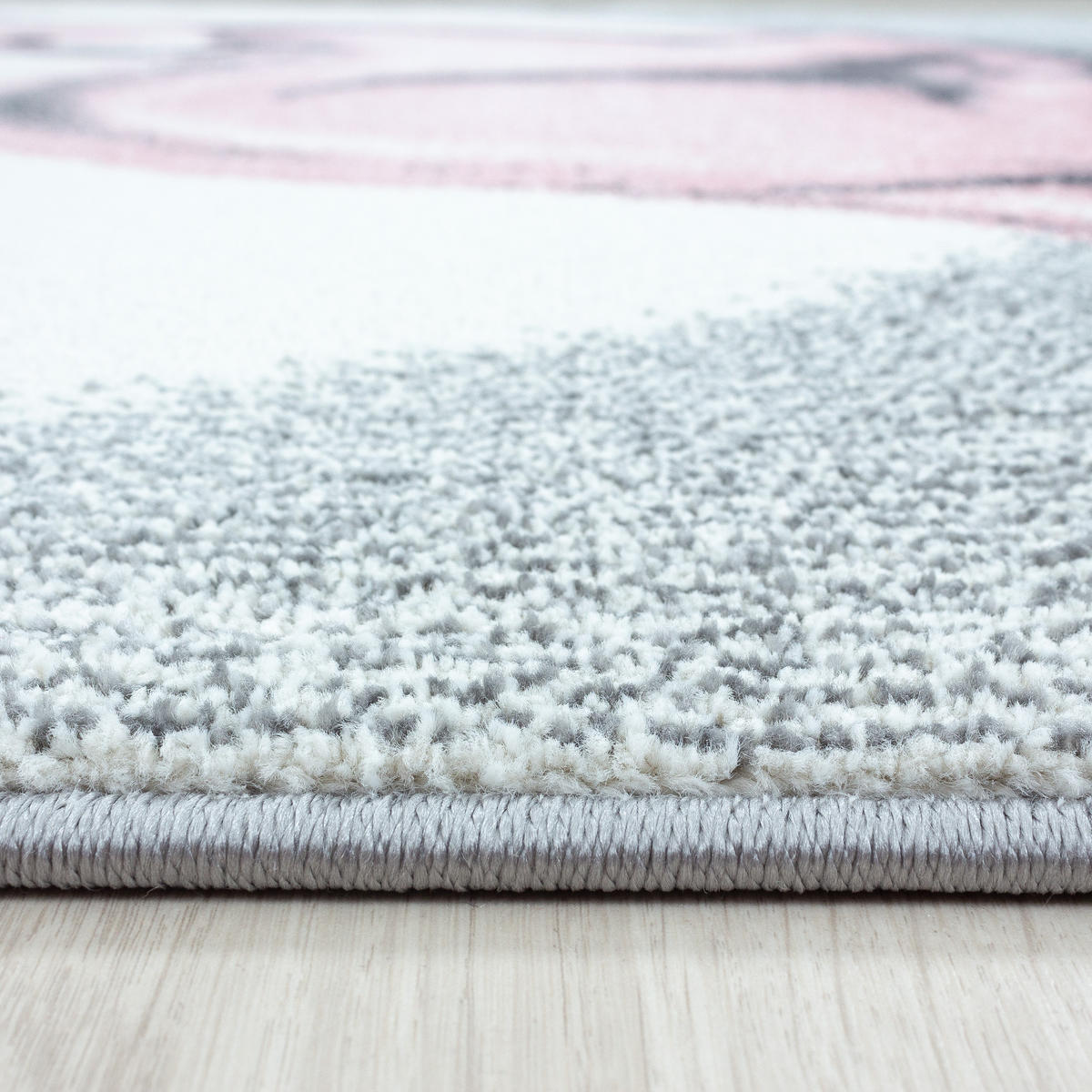 TEPPICH Kinder Kurzflor Reh Polypropylen Kinderzimmer Pink Rechteckig 140x200 - Rosa, Textil (140/200cm) - KADIMA DESIGN
