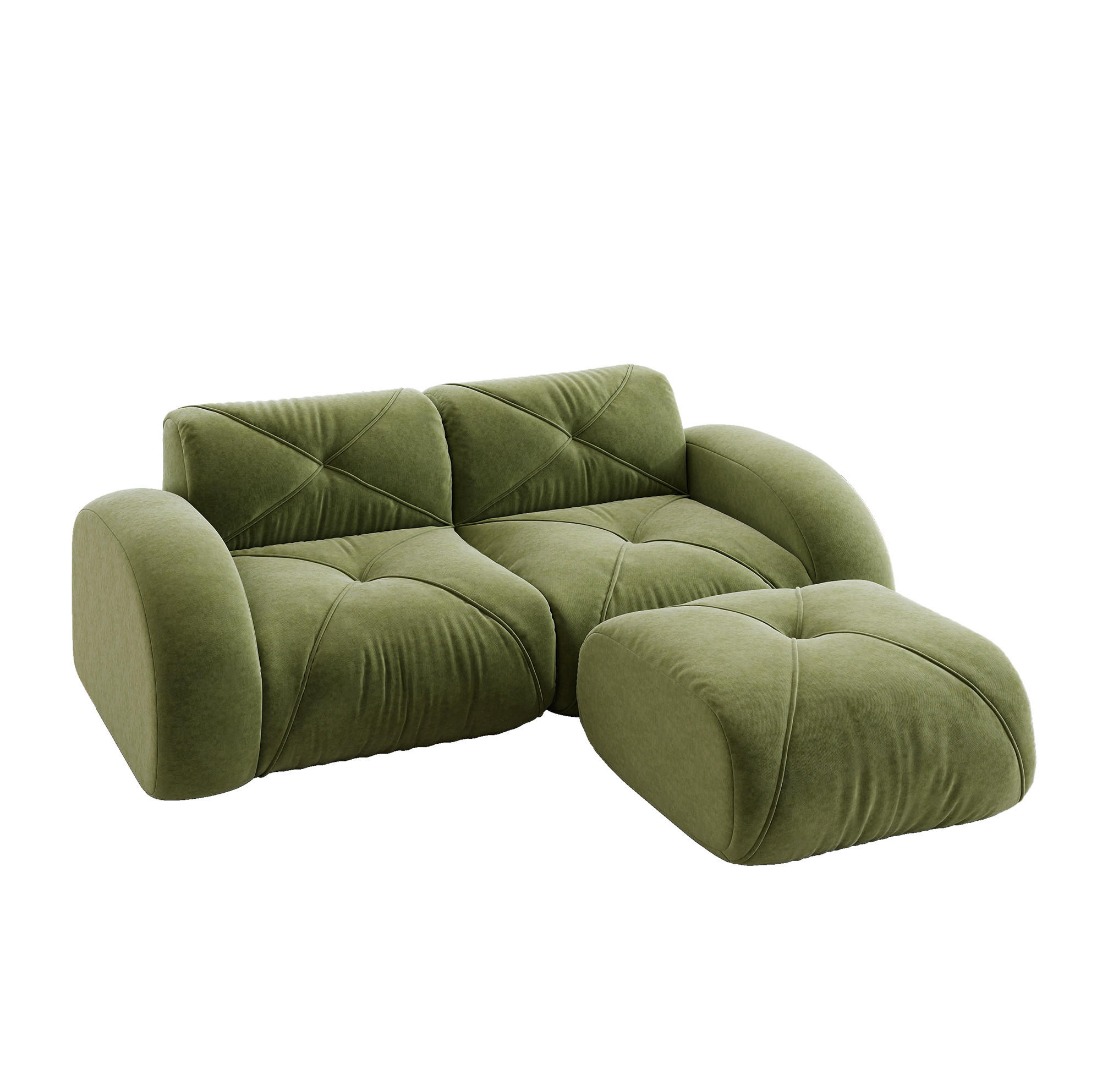 SOFA modular Chenille Green - Grün, Kunststoff (171/204cm) - Meubliv