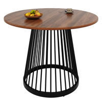 ESSTISCH 80/80/76 cm in Walnussfarben/Schwarz mit Metallgestell - Braun, Holzwerkstoff (80/80/76cm) - Flora Grace