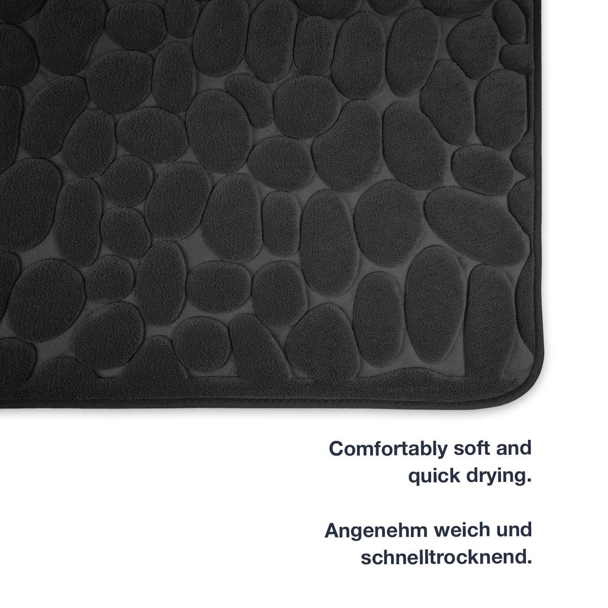 MEMORYSCHAUM BADEMATTE LONDON - Schwarz, Textil (50/80cm) - WohnDirect