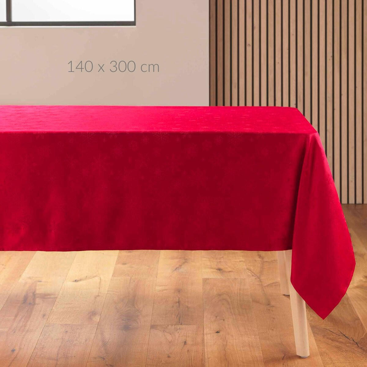 TISCHDECKE Jacquard Flocons 140/300 cm - Rot, Textil (140cm) - Douceur d´intérieur