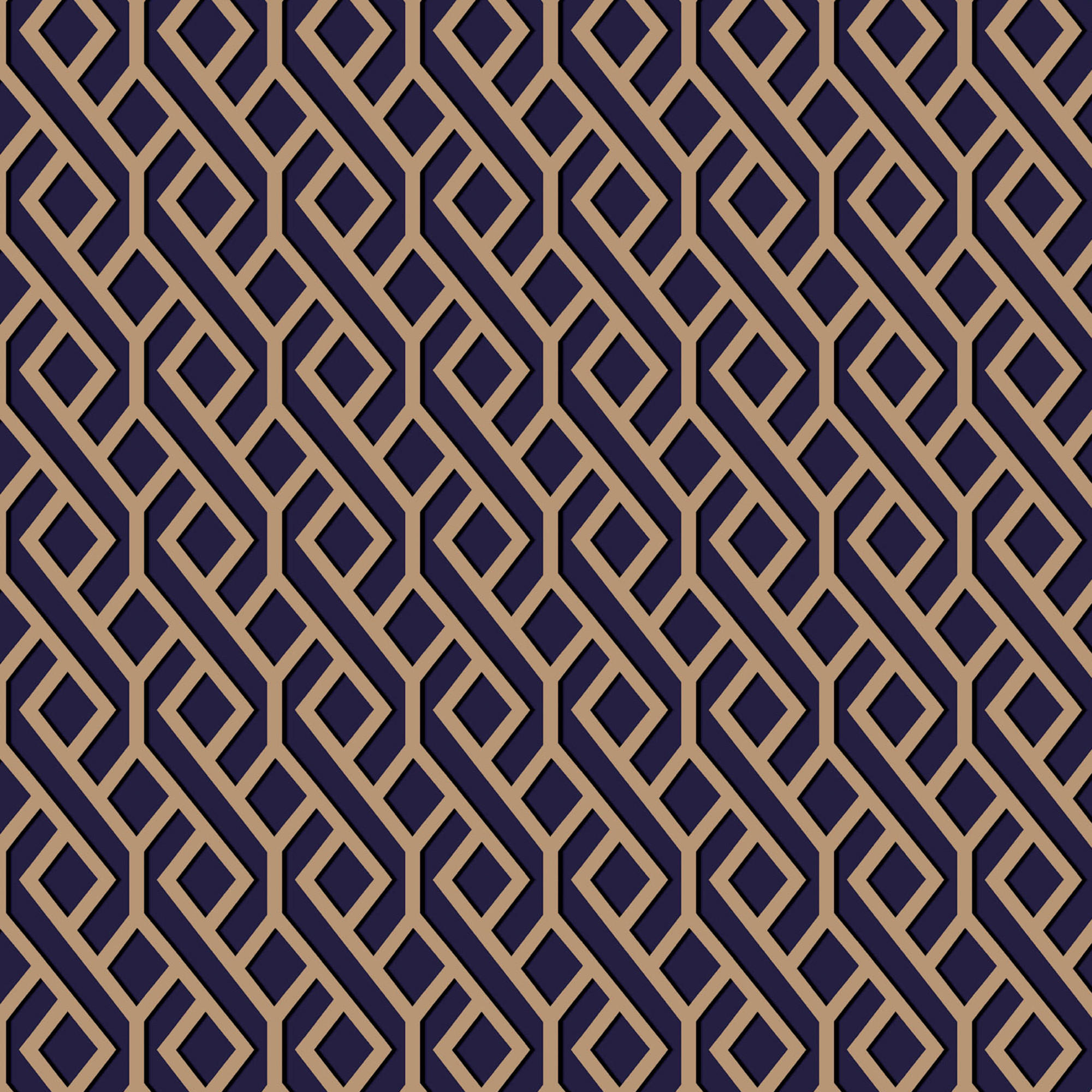 VLIESTAPETE Bellisimo - Blau/Goldfarben, Papier/Kunststoff (52/1000cm) - Sublime