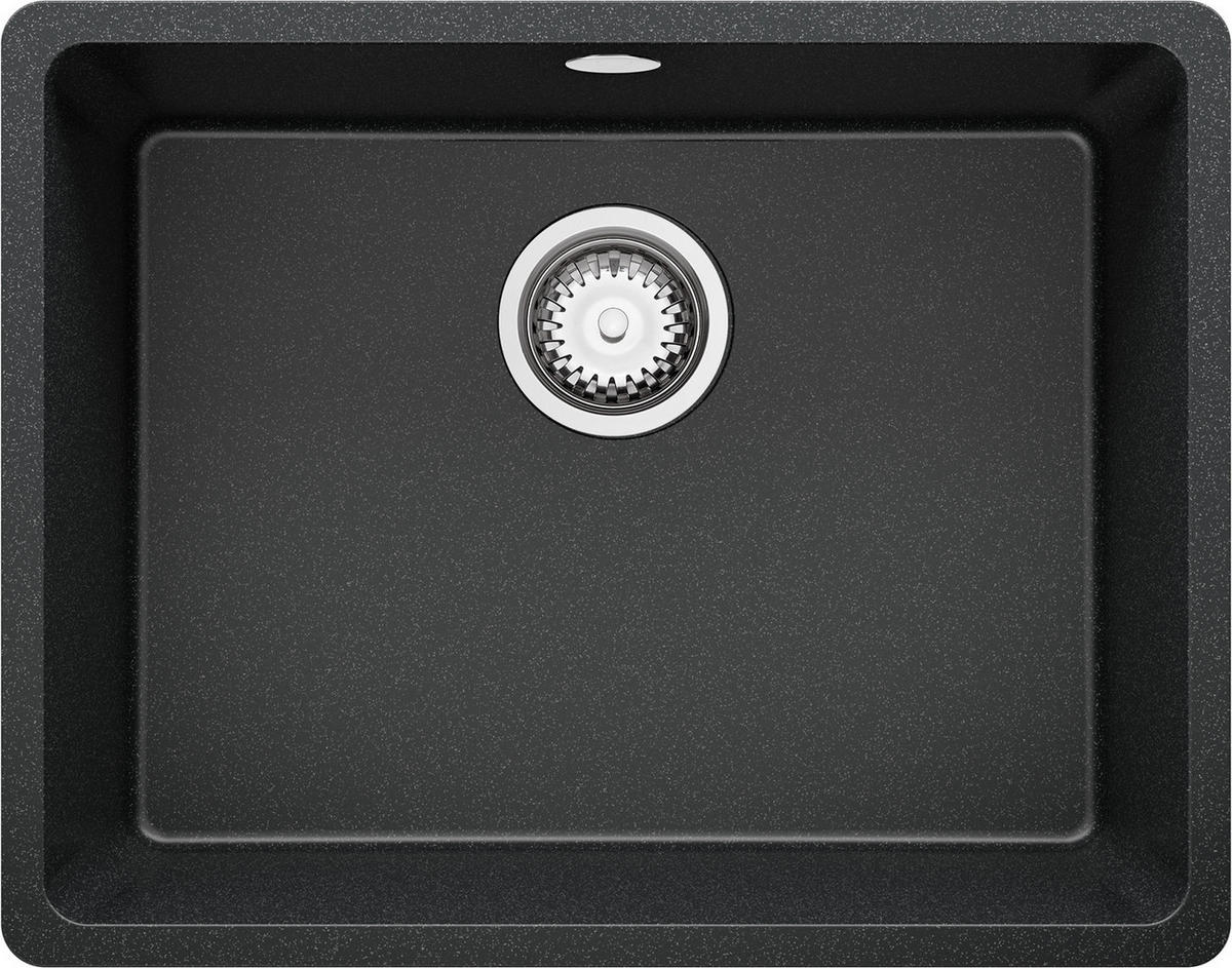 UNTERBAUSPÜLE GRANIT Venedig Easy, 2-er set Anthrazit 56/44 cm 1 Becken + Ablauf-Set ab 60er Unterschrank - Chromfarben/Anthrazit, Kunststoff (56/20/44cm) - Primagran