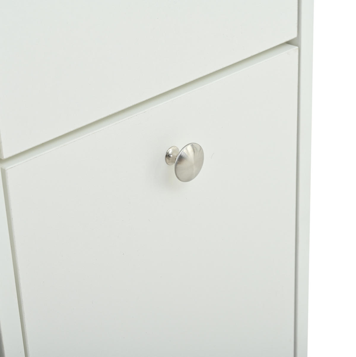 GARDEROBE-SET in Weiß Hochschrank mit Spiegel und Schuhschrank, Flur-Garderobenständer mit 5 Ablagen, B85/T40/H180cm - Weiß, Holzwerkstoff/Metall (273/87/98cm) - STILVORA