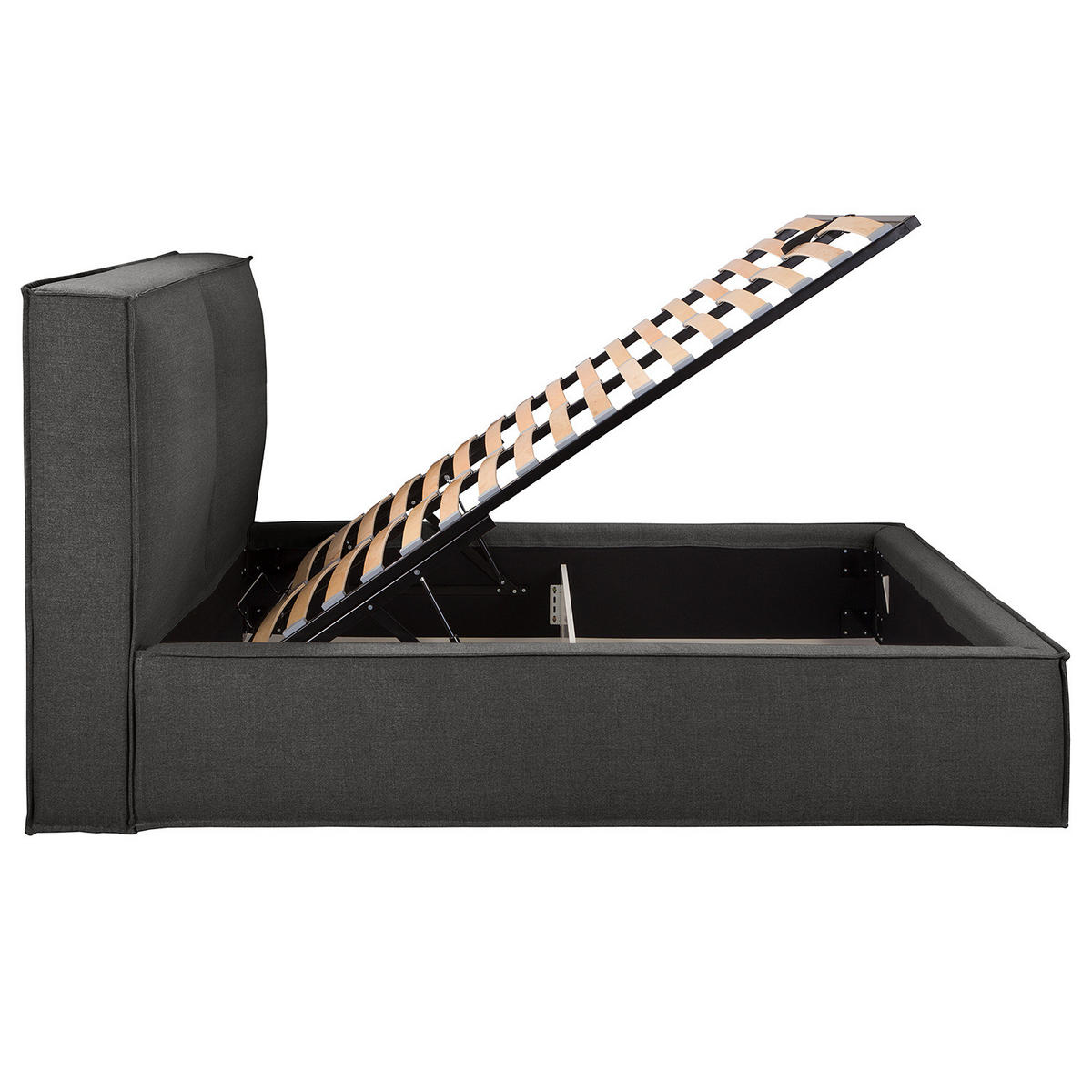 POLSTERBETT - Anthrazit, Textil (200/200cm) - home24