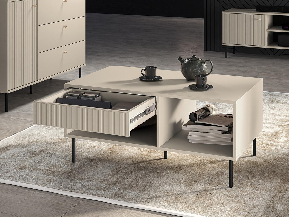 COUCHTISCH Sophie kaschmir matt 100 / 60 / 45cm - Braun, Holz/Holzwerkstoff (60/100/45cm) - Feldmann-Wohnen
