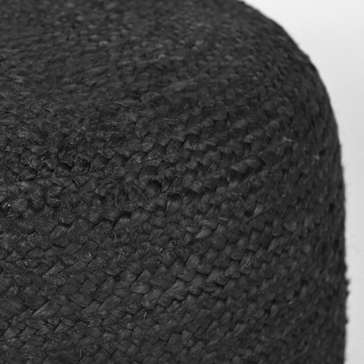 POUF Jute Schwarz 50/50/35 cm - Schwarz, Textil (50/35/50cm) - LABEL51