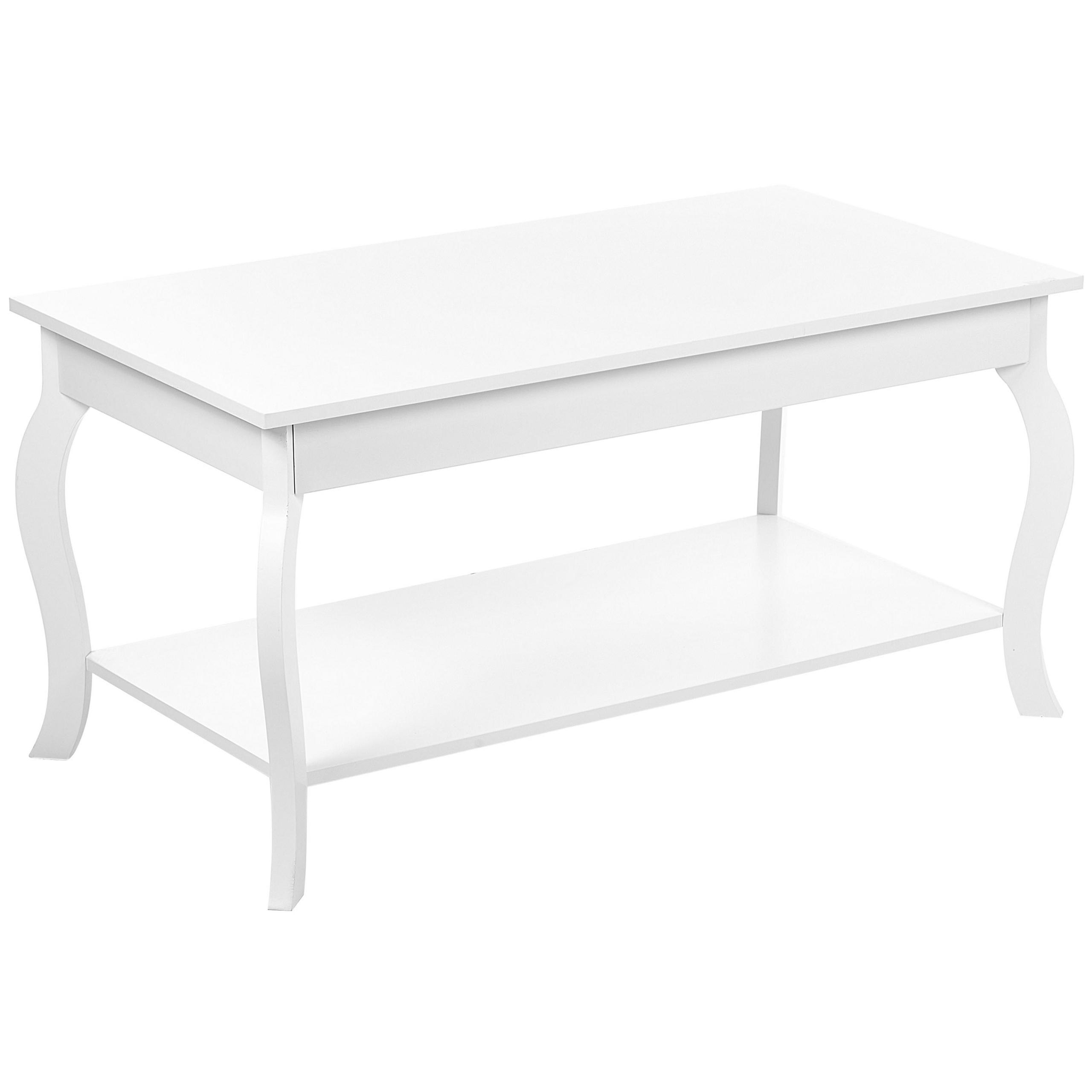 COUCHTISCH weiß rechteckig 55/101 cm Hartford - Weiß, Holzwerkstoff (55/101/50cm) - Beliani