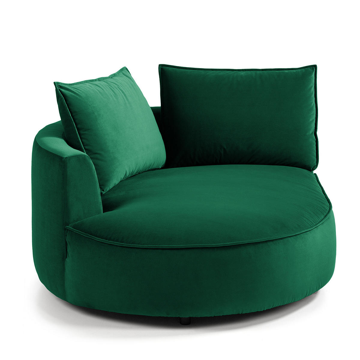 OTTOMANE - modular - Dunkelgrün/Schwarz, Kunststoff/Textil (126/82/154cm) - home24