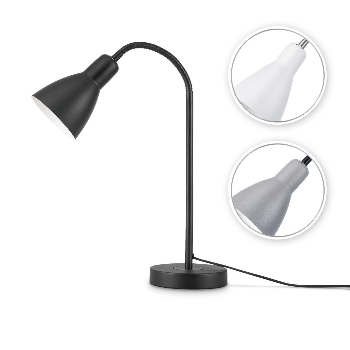 TISCHLAMPE Wilhelm - Schwarz/Grau, Metall (38.7/14/43.2cm) - Paco Home