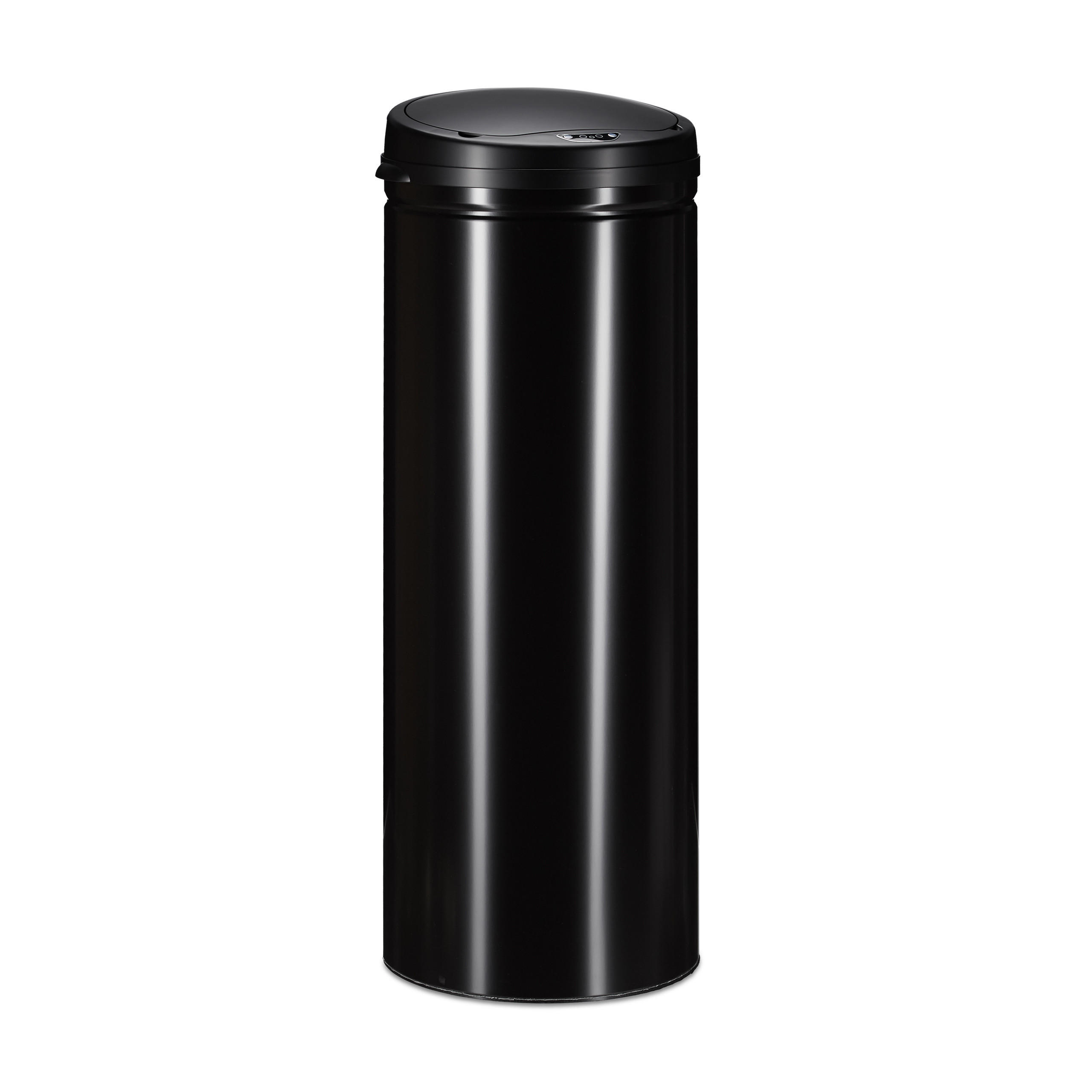 MÜLLEIMER 50l - Schwarz, Kunststoff/Metall (30/80/30cm) - Relaxdays