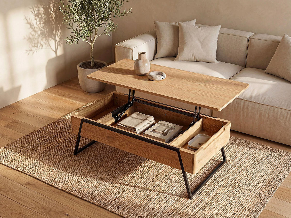 COUCHTISCH - 120 cm x 60 cm - holz - naturfarben hell Ebenora - Naturfarben, Holz (60/120/61cm) - Vente-Unique