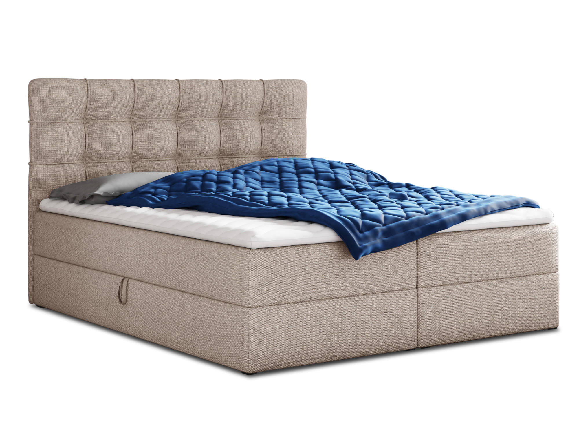 BOXBETT Best - 180x200 - beige (Inari 22, Webstoff) - Beige/Schwarz, Holz/Holzwerkstoff (180/200cm) - Sofnet
