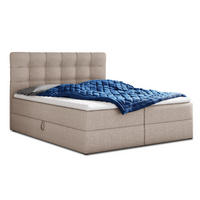 BOXBETT Best - 140x200 - beige (Inari 22, Webstoff) - Beige/Schwarz, Holz/Holzwerkstoff (140/200cm) - Sofnet