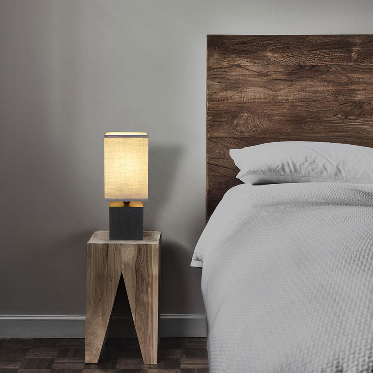 TISCHLEUCHTE Valentino Holz Schwarz - Schwarz, Holz (12/12/30cm) - Globo Lighting