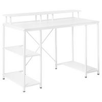 PSACÍ STŮL Bílý 120/60 cm s přihrádkami Caddo - bílá, kompozitní dřevo (60/120/86cm) - Beliani