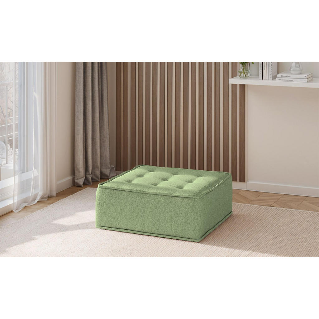 Thumbnail - Fun Möbel Polsterhocker, Hellgrün, Textil, 90x38x90 cm, Wohnzimmer, Hocker, Sitzhocker