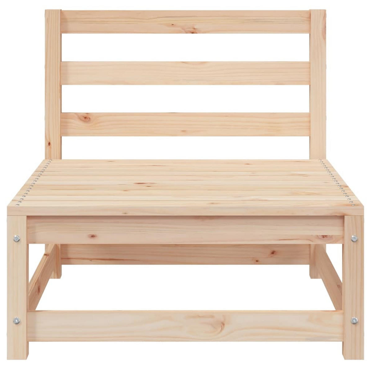 GARTENSOFA Mit Fusshocker 2-Sitzer Massivholz Kiefer - Braun, Holz (70/67/210cm) - vidaXL