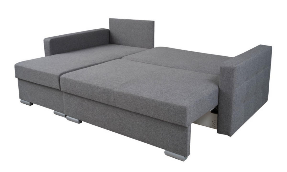 ECKSOFA Grau ASTI Ausziehbar - Grau, Naturmaterialen/Textil (225/144cm) - Sepro Meble