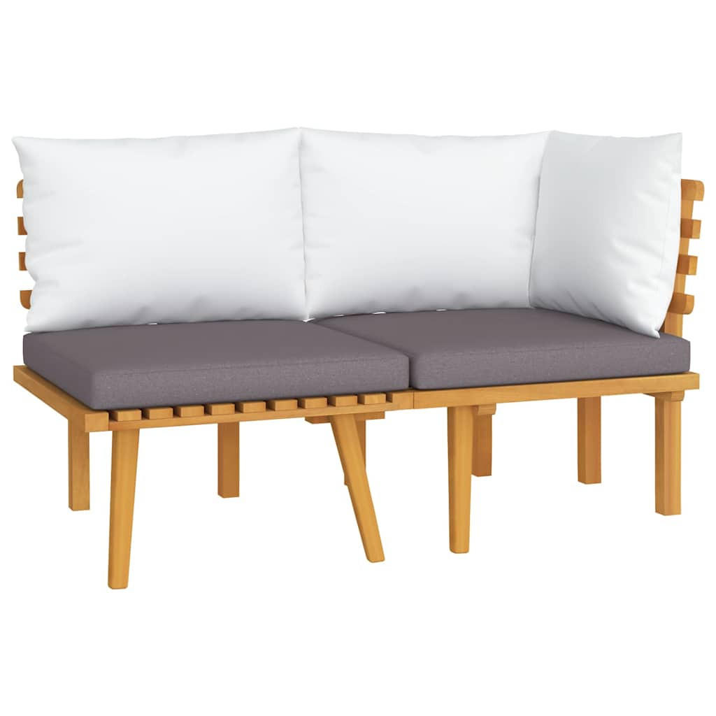GARTEN-LOUNGE-SET 2Er Set Mit Kissen Massivholz Akazie - Dunkelgrau, Holz/Textil - vidaXL