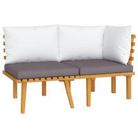 GARTEN-LOUNGE-SET 2Er Set Mit Kissen Massivholz Akazie - Dunkelgrau, Holz/Textil - vidaXL