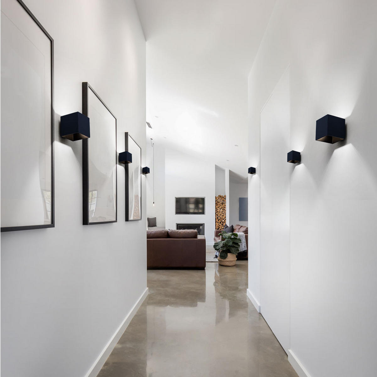 WANDLEUCHTE Aluminium Schwarz Würfelform - Schwarz, Metall (10/12/10cm)