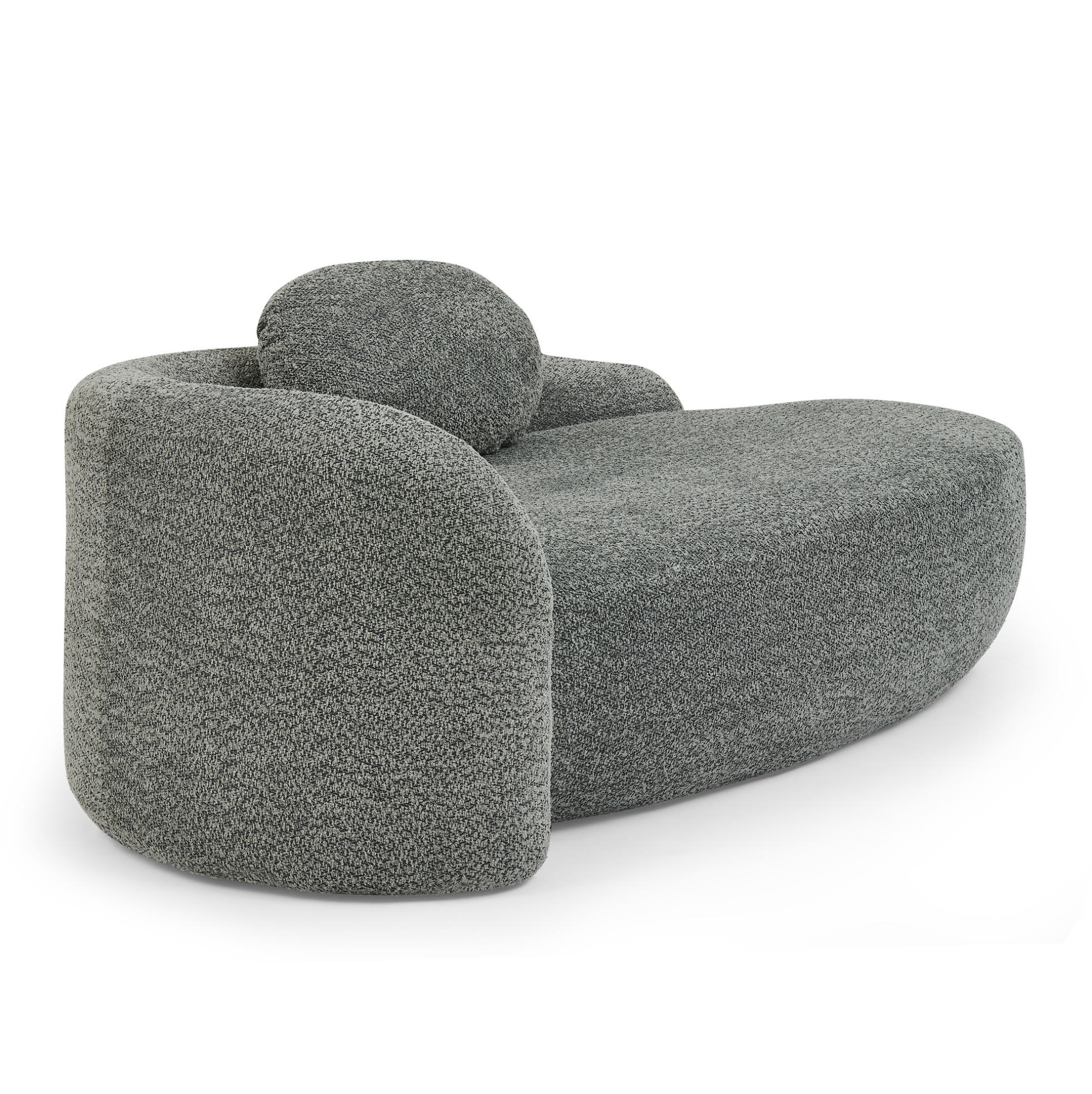 SOFA mit Kopfstützkissen Dunkelgrau Teddy - Dunkelgrau, Kunststoff (38/24.5/67cm) - Meubliv