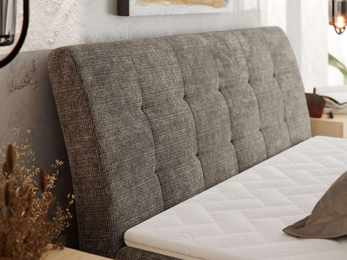 BOXBETT DAGOS 140/200 - Braun Schenille grob gewebt - H3 - Topper T25 - Braun, Textil (140/200cm) - MKS