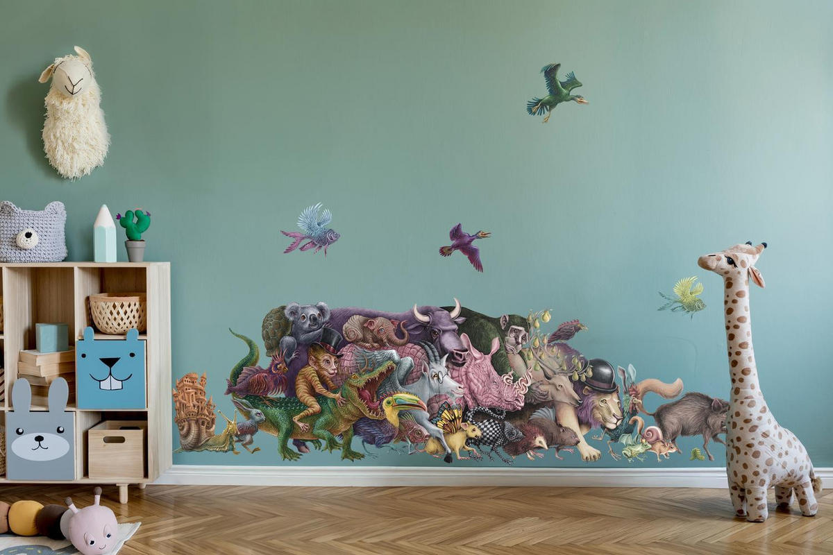 WANDAUFKLEBER 80x138cm - Magische Kreaturen - Multicolor, Kunststoff (80/138/0.1cm) - Wallfluent