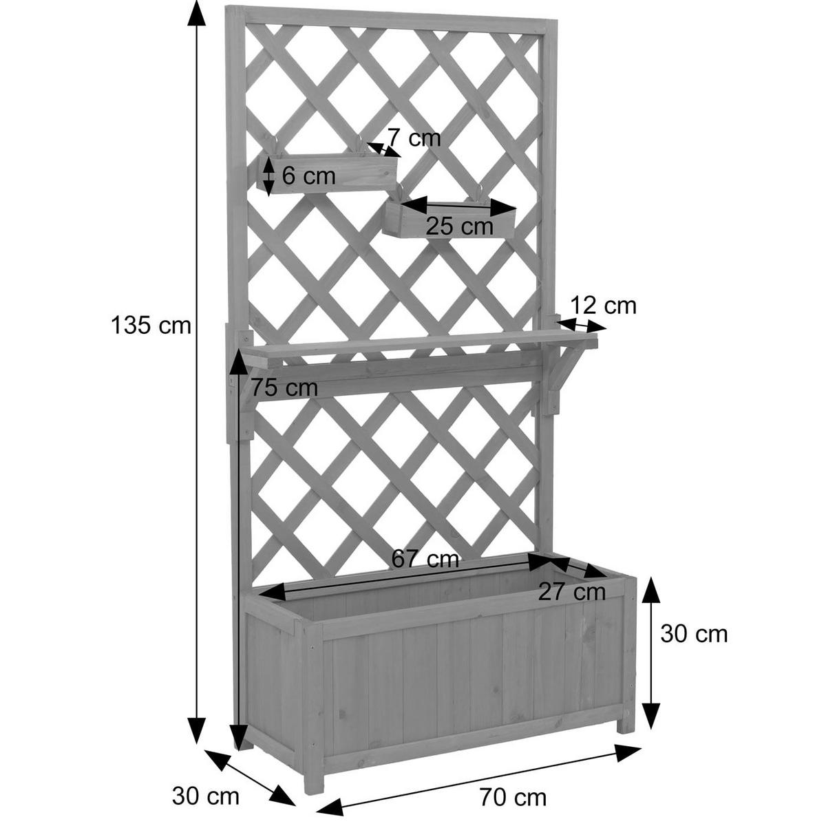 HOCHBEET Grau - Grau, Holz (70/135/30cm) - MCW