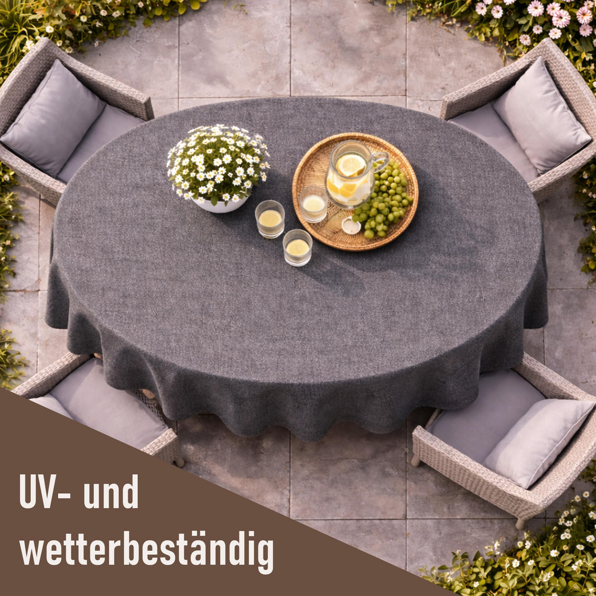TISCHDECKE Garten Weichschaum 140x180cm - Anthrazit - Anthrazit, Kunststoff (180/140cm) - Bestlivings