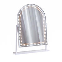 SCHMINKSPIEGEL mit Beleuchtung Gewölbter und Bluetooth Weiß 30/41 cm - Weiß, Metall (30/41/3cm) - VANITII