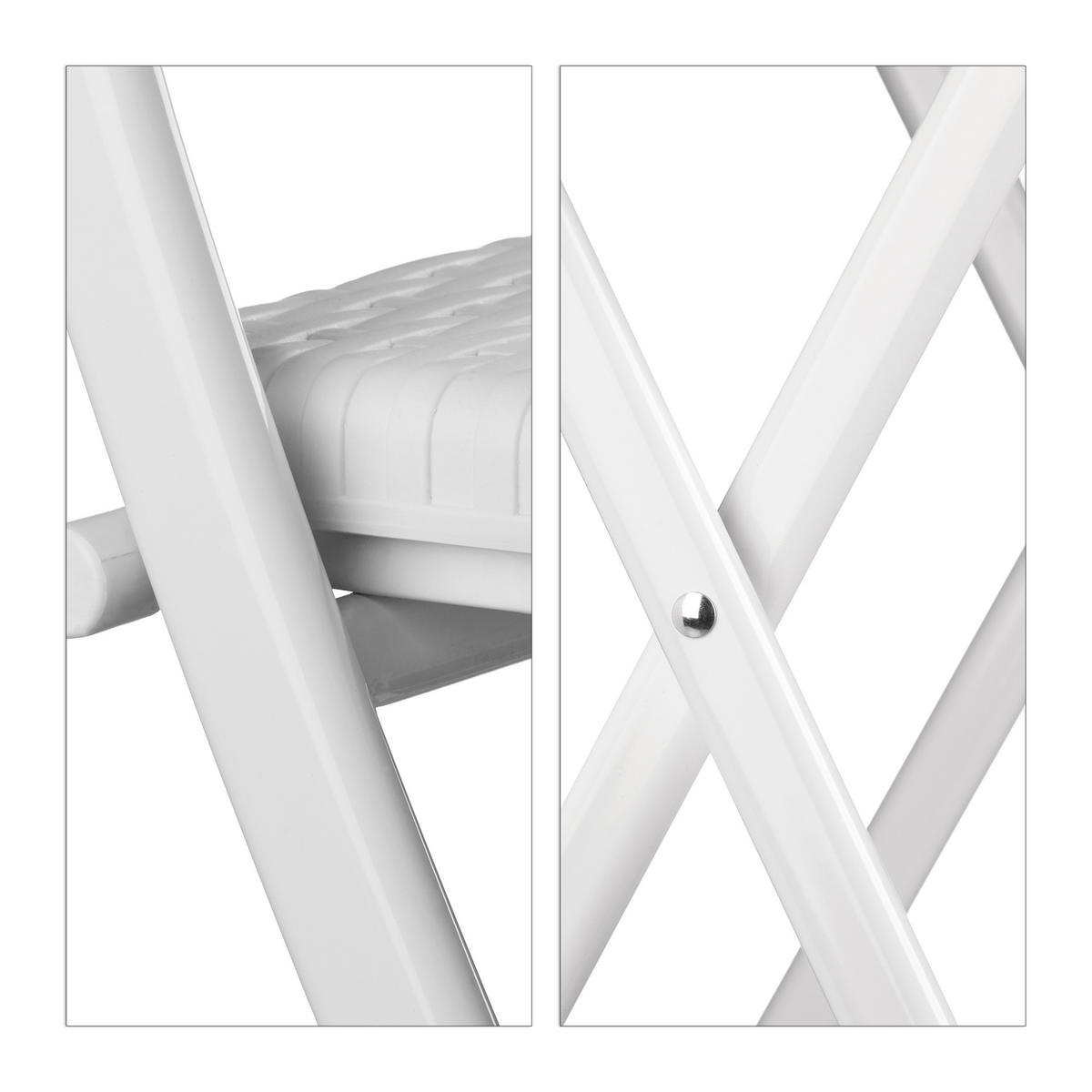 2XBAROVÉ stoličky - biela, kov/plast (44/115/63cm) - Relaxdays