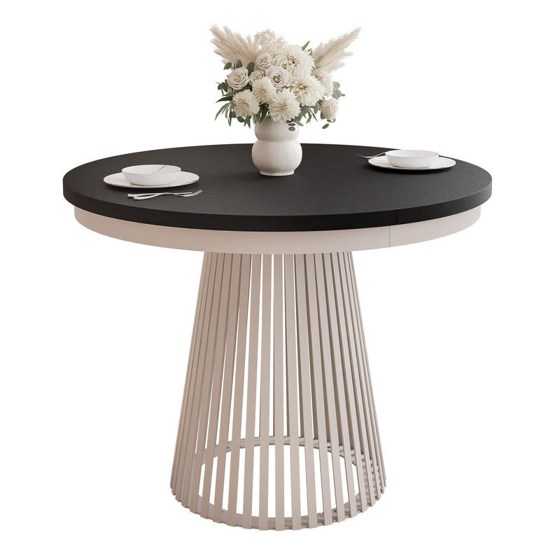 AUSZIEHTISCH AUREA 100-180/75 cm, Kaschmir / Schwarz - Kaschmir/Schwarz, Holzwerkstoff/Metall (100/100/75cm) - Idohome