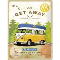 BLECHSCHILD 30/40 cm Volkswagen VW Bulli Let's Get Away! - Multicolor, Metall (30/40/0.2cm) - Nostalgic-Art
