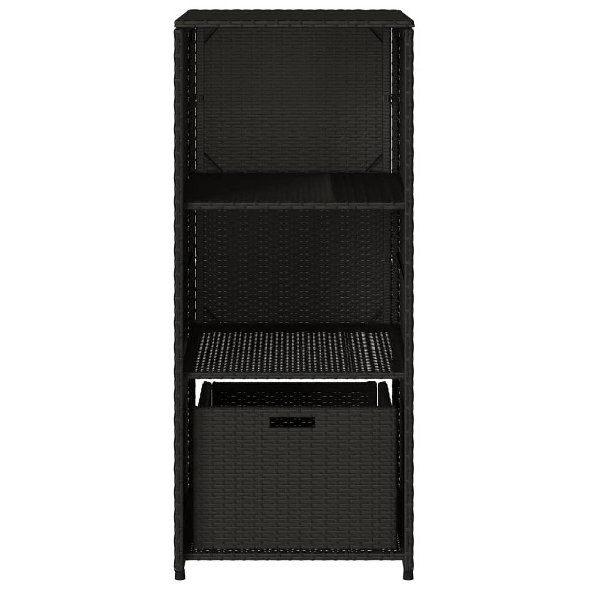 GARTENSCHRANK Schwarz 50/55/115 Cm Poly Rattan - Schwarz, Kunststoff (55/115/50cm) - vidaXL