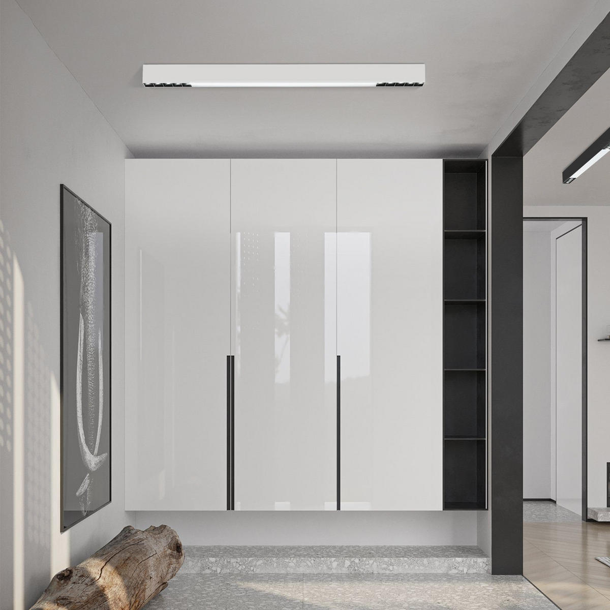 LED-DECKENLEUCHTE Ritter 80/3.5/5.5 cm - Weiß, Metall (80/5.2/3.3cm) - ZMH