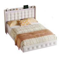 POLSTERBETT 160/200 cm beige mit Stauraum, LED und USB - Beige, Holz - SHOPENTRA