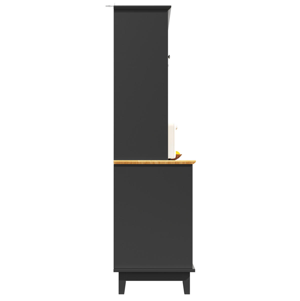BIFE omara z LED-osvetlitvijo, USB in nastavljivimi policami, črna/naravna, 120/40/180 cm - črna, leseni material (40/180/120cm) - OKMYHOME