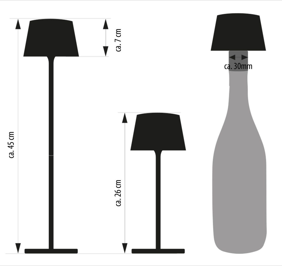 LED Tischlampe 3 in 1 Mintgrün max. 45cm hoch 2er-Set - Mintgrün, Metall (11/11/45cm) - Northpoint