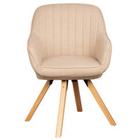 DININGSESSEL Matera - drehbar - beige - Beige/Naturfarben, Holz/Textil (59/84/61cm) - bene living