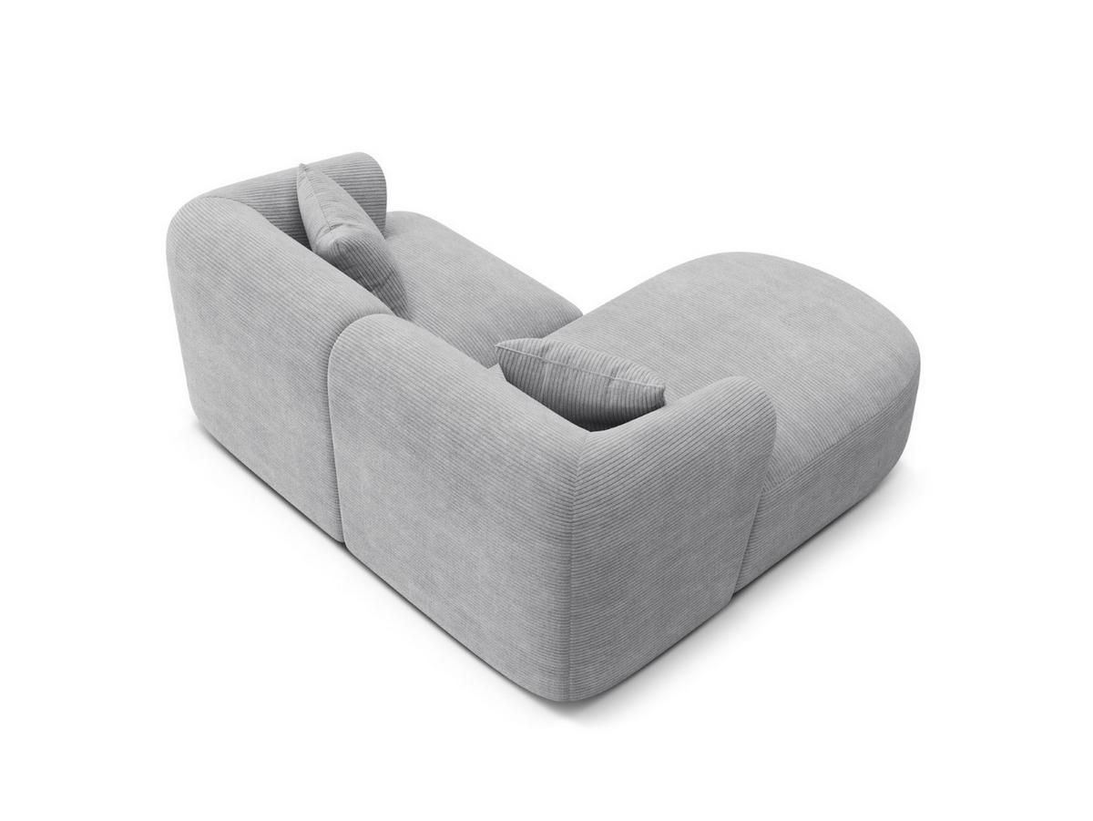 MODULARES-ECKSOFA links Campi aus Cord silber 3 Sitzplätze - Silberfarben, Textil (156/180cm) - Cosmopolitan Design