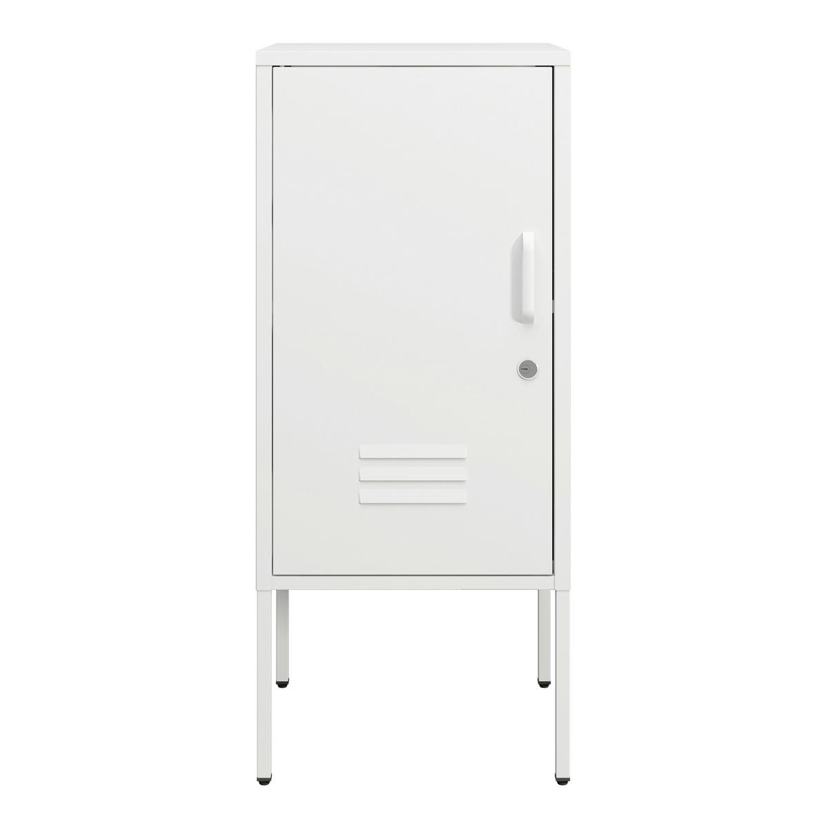 NACHTTISCH Hausjärvi - Weiß, Metall (35/82/35cm) - [en.casa]