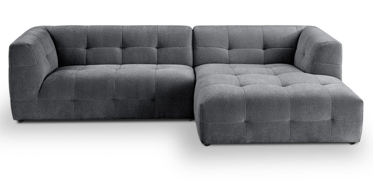 SOFA grau Webstoff 292 x 161 cm, Ecksofa 5-Sitzer, L-Sofa Ottomane rechts - Grau, Holz/Textil (292/161cm) - Inn.Furn