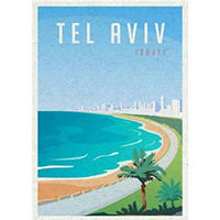 POSTER Tel Aviv Stadtfarben A4 Rahmenlos - Klar, Papier (29.7/5/21cm) - Nacnic