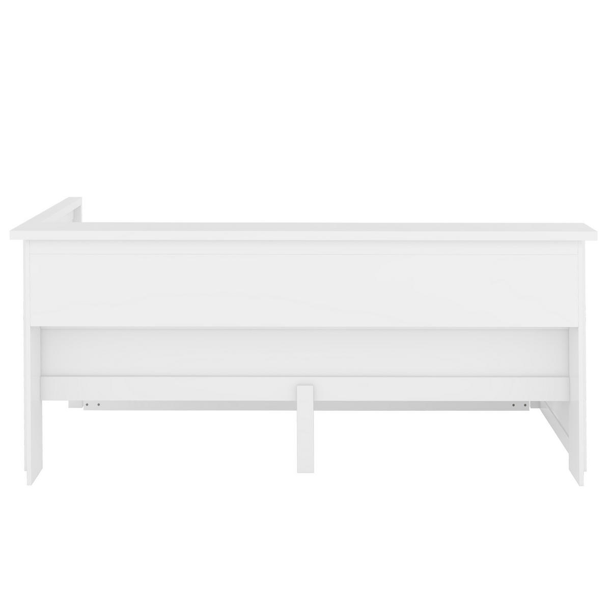 BETT 90/200 cm Weiß mit Ausziehbett, LED-Beleuchtung und USB - Weiß, Holzwerkstoff (90/200cm) - Flora Grace