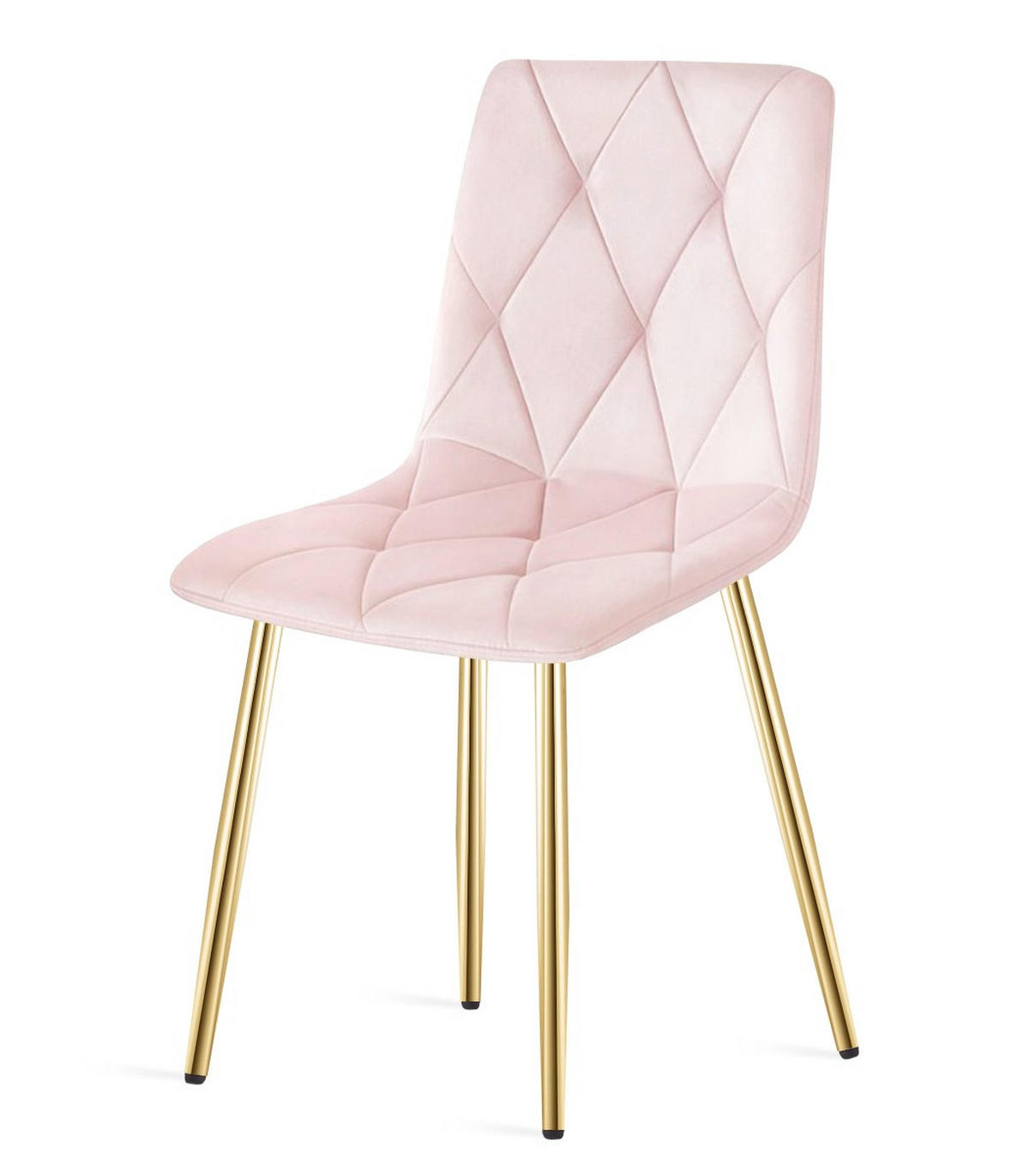 ESSZIMMERSTUHL 4-er Set TYRA hellrosa Sitz, Beine in Holzfarbe - Hellrosa/Eichefarben, Textil (44.5/87/54.5cm) - Valora