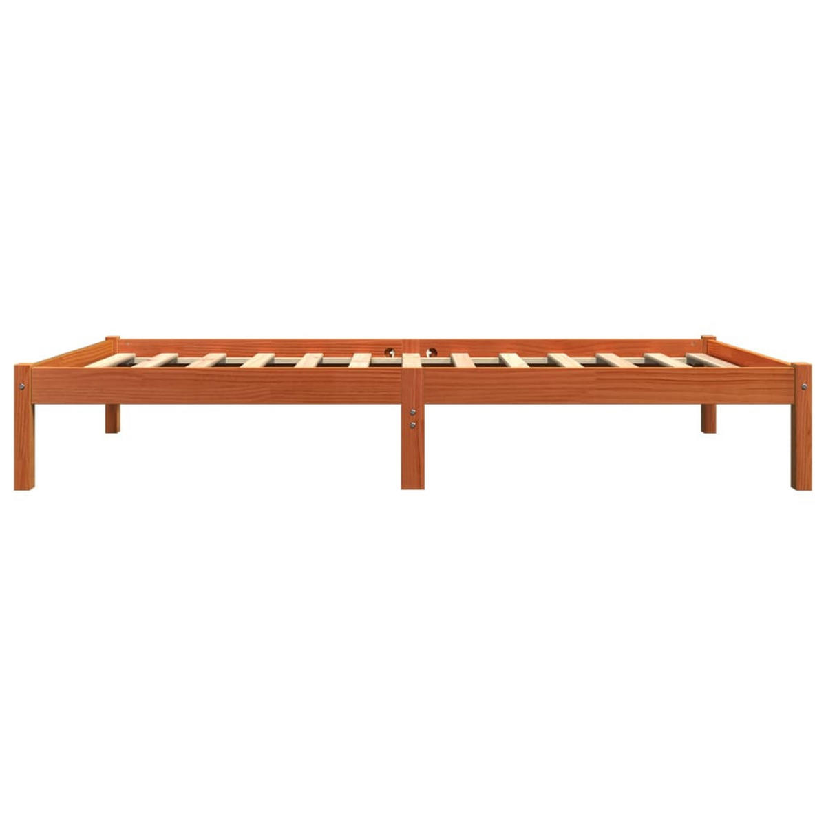 MASSIVHOLZBETT Ohne Matratze Wachsbraun 90/200 Kiefernholz - Braun, Holz (90/200cm) - vidaXL