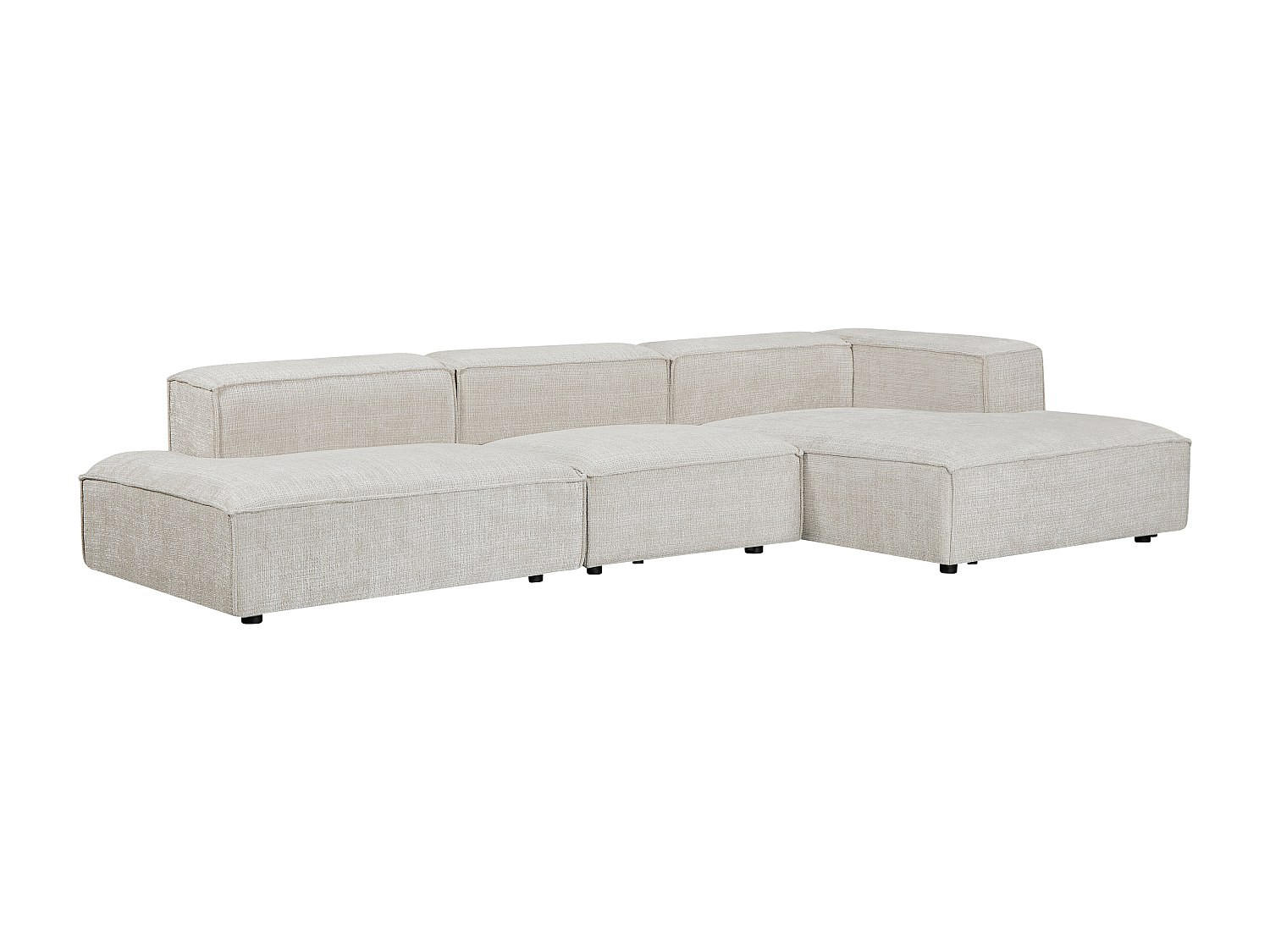 MODULIERBARES Sofa - 4 Personen - stoff - beige Ruzolo - Beige, Textil (330/67/169cm) - Vente-Unique